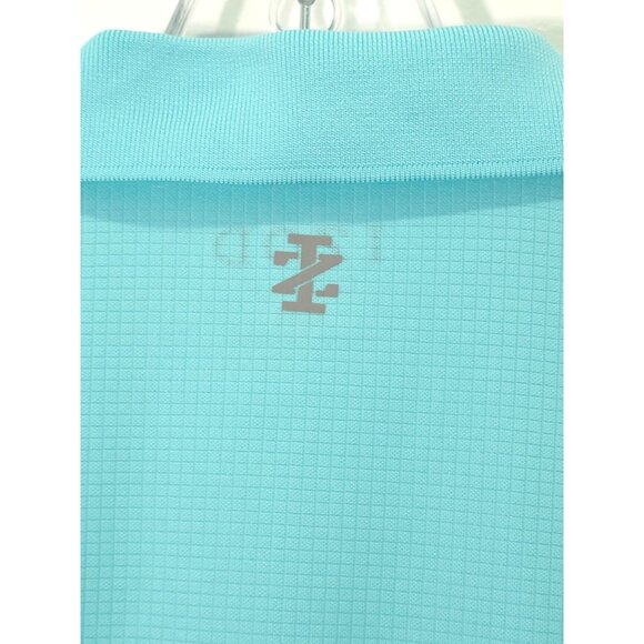 Izod Golf Aqua Blue Polo Shirt XL Ribbed Texture Mens Short Sleeve - Picture 8 of 12